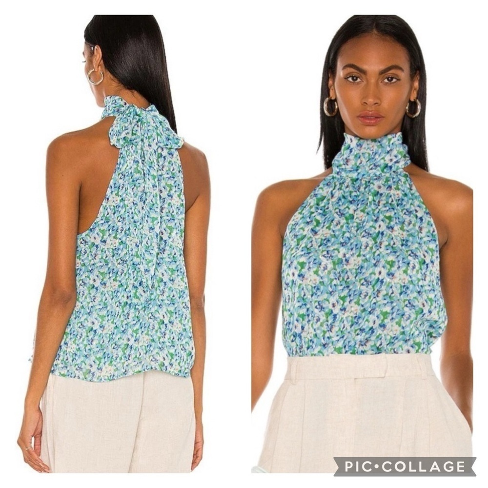 NWT SABINA MUSÁYEV Madison floral halter neck summer top